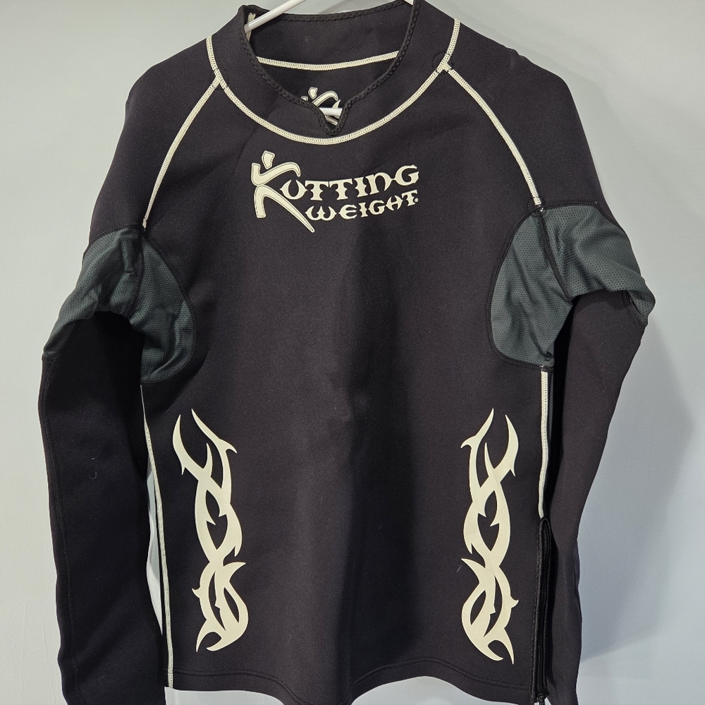 Kutting Weight Shirt XL White  Black Sauna Sweat Neoprene Long Sleeve